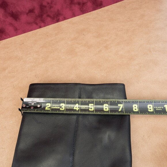 Dune London Women Saviour Black Leather Dress Heel Knee Boots sz 8US EUR39 - Picture 7 of 10